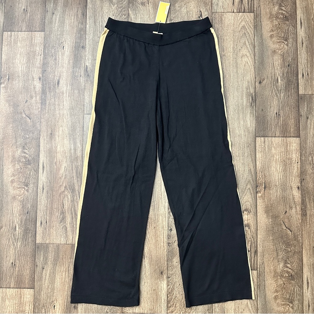 Michael Kors Sweatpants Brown Accent Women’s Size L Black